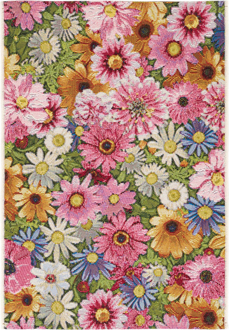 Multicolor 2' x 3' 1 Outdoor Botanical Rectangle Rug