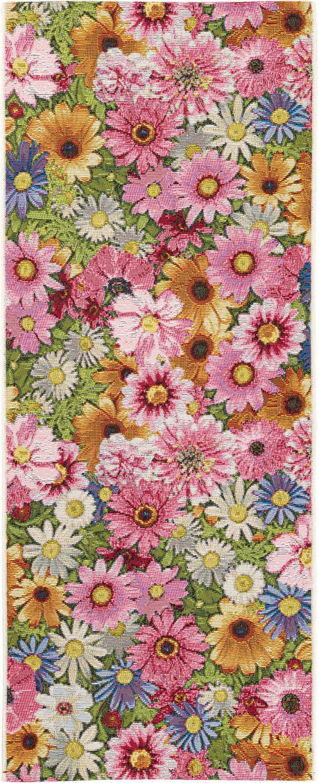 Multicolor 2' x 5' 1 Outdoor Botanical Runner Rug