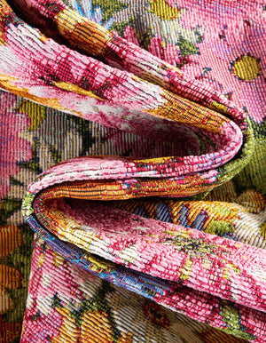 Multicolor 9' x 12' Outdoor Botanical Rectangle Rug