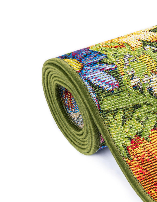 Multicolor 2' x 8' Outdoor Botanical Runner Rug