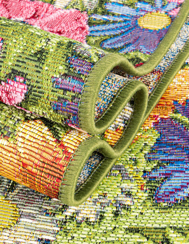 Multicolor 2' x 6' 1 Outdoor Botanical Runner Rug