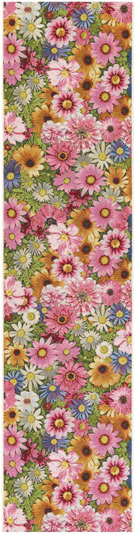 Multicolor 2' x 8' Outdoor Botanical Runner Rug