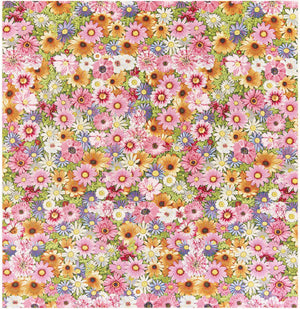 Multicolor 8' x 8' Outdoor Botanical Square Area Rug Weather Resistant for Patio, Deck, Terrace, Balcony, Porch Polypropylene Garden Floral Tropical Carpet for Sale at Rug Engine