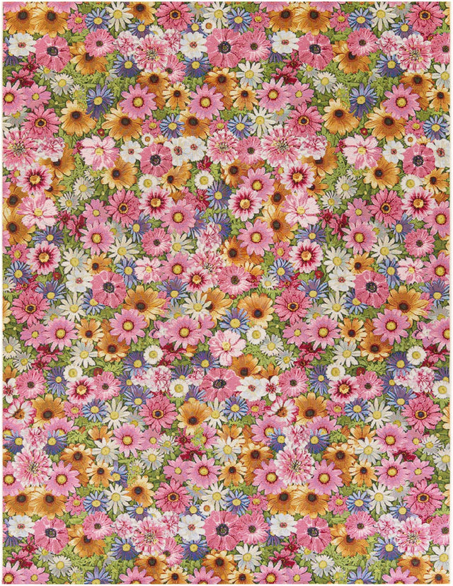 Multicolor 8' x 10' Outdoor Botanical Rectangle Rug