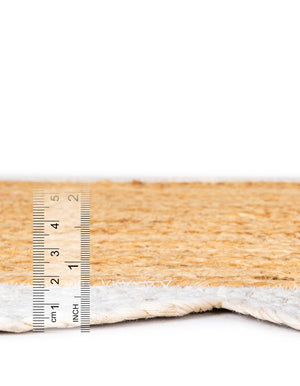 Natural and Ivory 2' x 8' Scallop Braided Jute Runner Rug