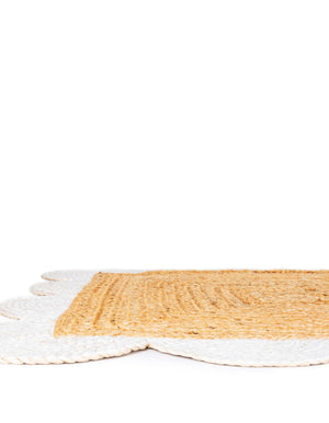 Natural and Ivory 3' 3 x 16' 1 Scallop Braided Jute Runner Rug