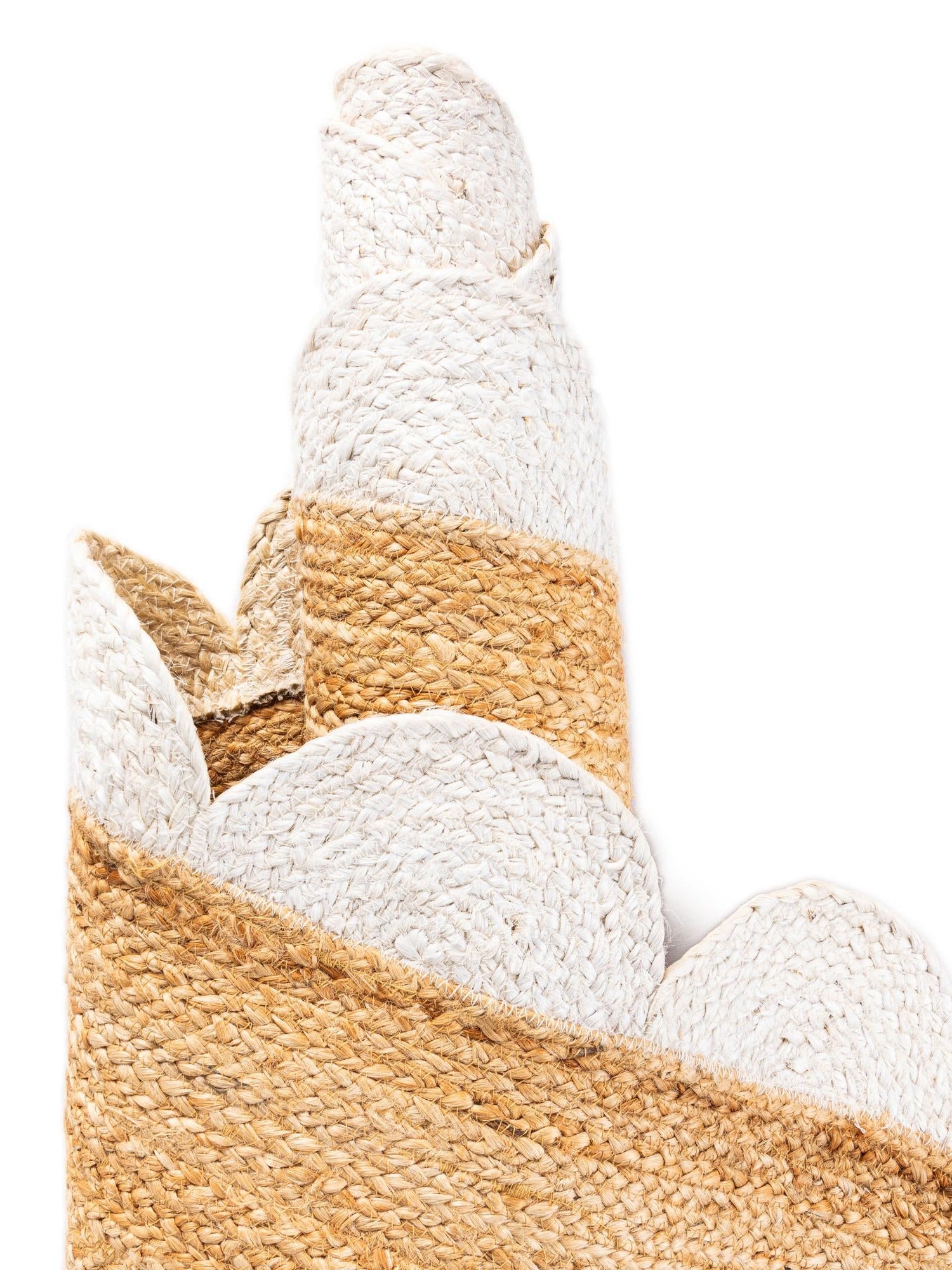 Natural and Ivory 2' x 8' Scallop Braided Jute Runner Area Rug Eco Friendly 100% Jute All Natural Durable Carpet for Affordable Unique Home Interiors for Sale at Rug Engine