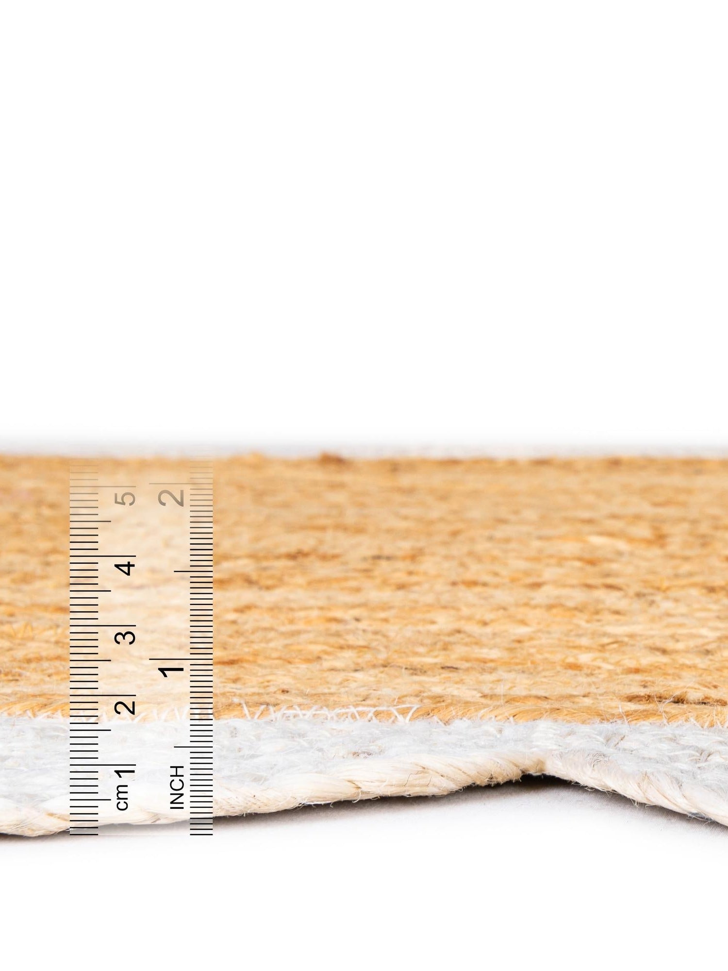 Natural and Ivory 4' 1 x 6' 1 Scallop Braided Jute Rectangle Area Rug