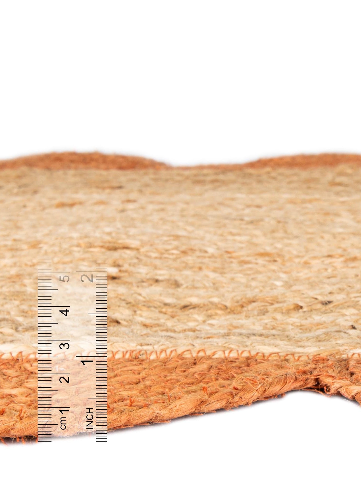 Natural and Terracotta 9' x 12' Scallop Braided Jute Rectangle Area Rug Eco Friendly 100% Jute All Natural Durable Carpet for Affordable Unique Home Interiors for Sale at Rug Engine