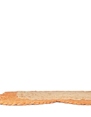 Natural and Terracotta 9' x 12' Scallop Braided Jute Rectangle Rug