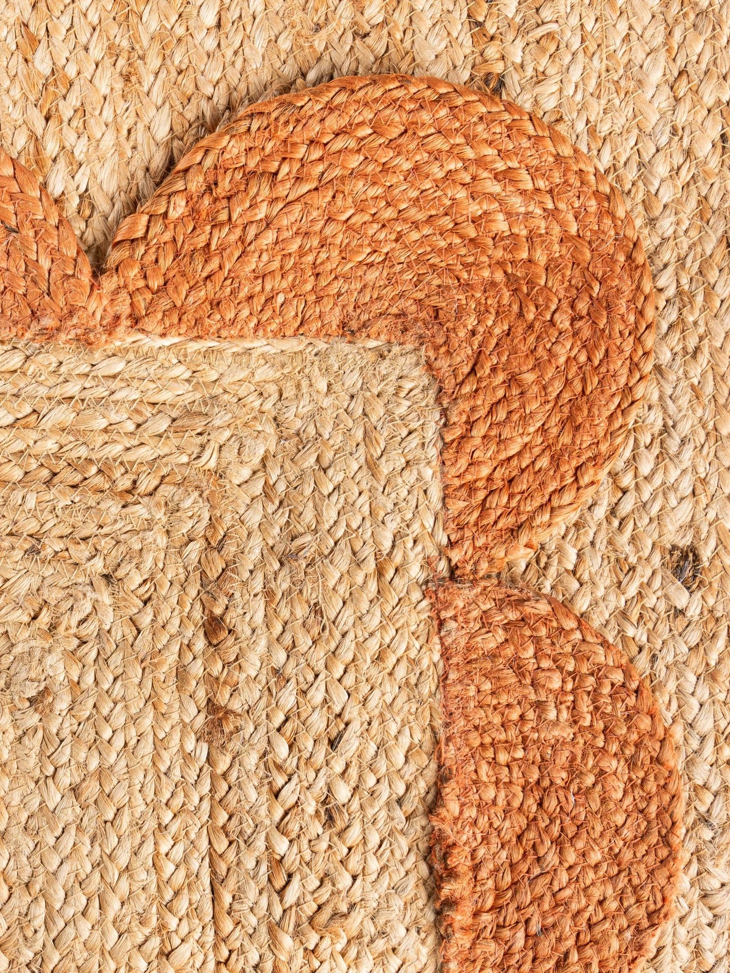 Natural and Terracotta 8' x 10' Scallop Braided Jute Rectangle Area Rug Eco Friendly 100% Jute All Natural Durable Carpet for Affordable Unique Home Interiors for Sale at Rug Engine