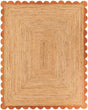Natural and Terracotta 8' x 10' Scallop Braided Jute Rectangle Rug