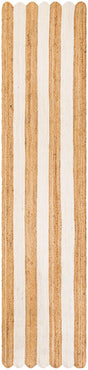 Natural and Ivory 3' x 12' Scallop Braided Jute Runner Rug