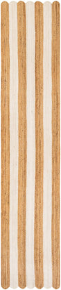 Natural and Ivory 3' 3 x 16' 1 Scallop Braided Jute Runner Rug