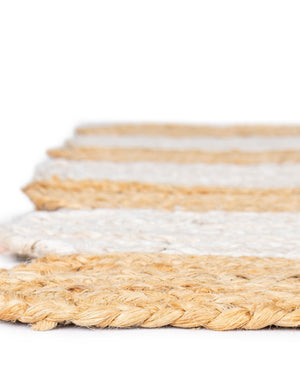 Natural and Ivory 2' x 3' 1 Scallop Braided Jute Rectangle Rug