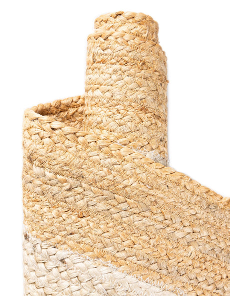 Natural and Ivory 2' x 3' 1 Scallop Braided Jute Rectangle Area Rug Eco Friendly 100% Jute All Natural Durable Carpet for Affordable Unique Home Interiors for Sale at Rug Engine