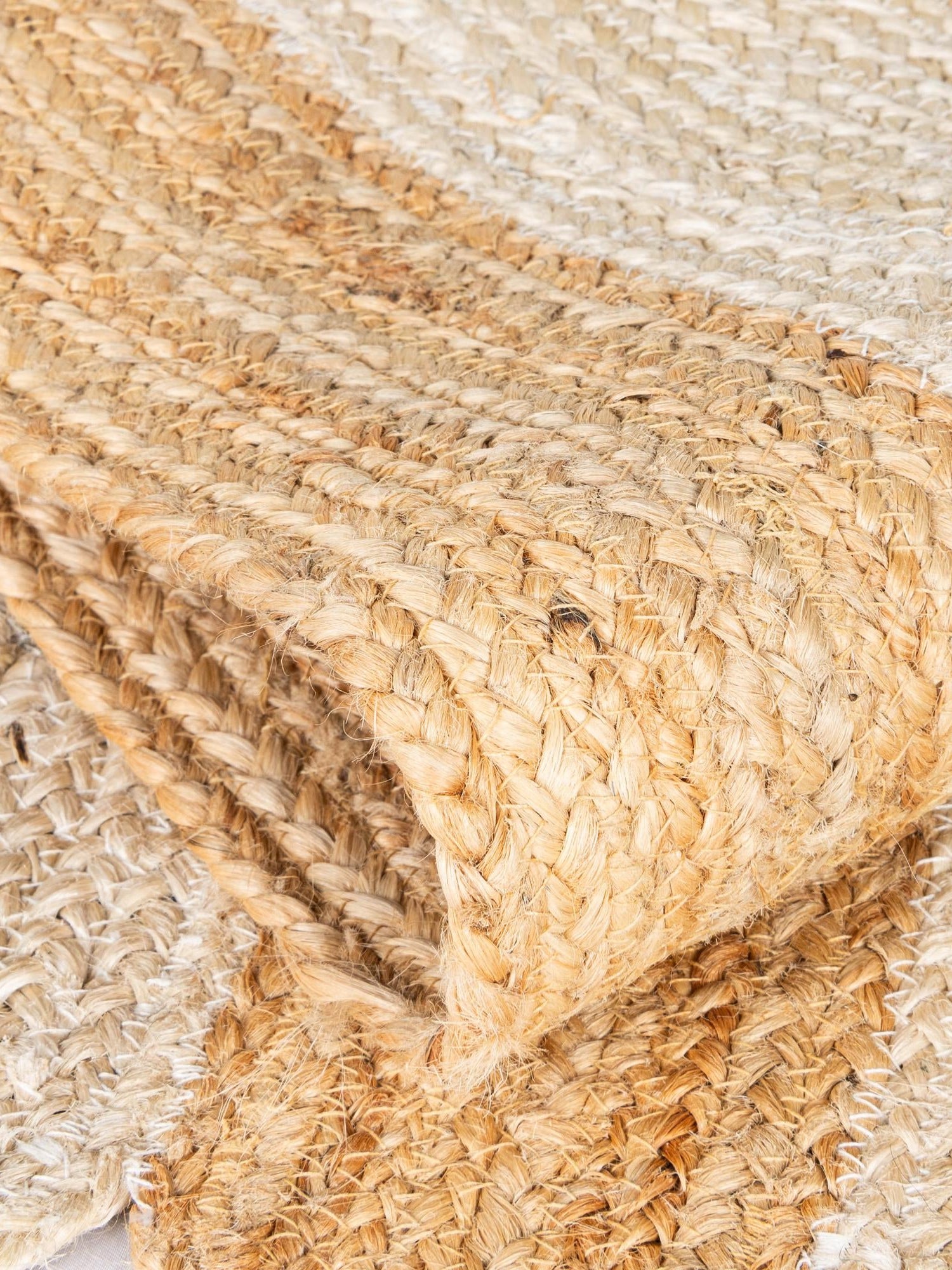 Natural and Ivory 3' 3 x 14' 1 Scallop Braided Jute Runner Area Rug Eco Friendly 100% Jute All Natural Durable Carpet for Affordable Unique Home Interiors for Sale at Rug Engine