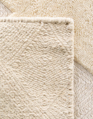 Ivory 2' x 3' 1 Lattice Wool Rectangle Area Rug All Natural Hand Woven Geometric Wool Carpet for Living, Dining, Office, Dorm Room Indoor Decor for Sale at Rug Engine