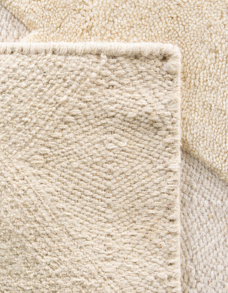 Ivory 2' x 3' 1 Lattice Wool Rectangle Area Rug All Natural Hand Woven Geometric Wool Carpet for Living, Dining, Office, Dorm Room Indoor Decor for Sale at Rug Engine