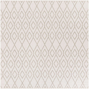 Ivory 7' 10 x 7' 10 Jill Zarin Outdoor Square Area Rug Weather Resistant for Patio, Deck, Terrace, Balcony, Porch Durable 100% Polypropylene Carpet for Outside for Sale at Rug Engine