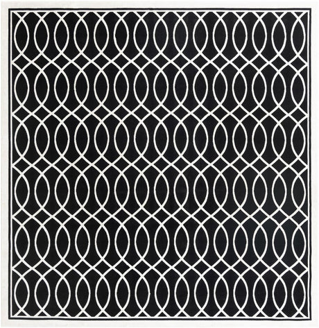 Black and White 9' 10 x 9' 10 Milano Square Area Rug 100% Polyester with Cotton Backing Modern Contemporary Carpet for Home Decor Interior Design for Sale at Rug Engine