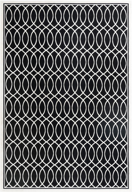 Black and White 9' 10 x 14' 1 Milano Rectangle Area Rug 100% Polyester with Cotton Backing Modern Contemporary Carpet for Home Decor Interior Design for Sale at Rug Engine