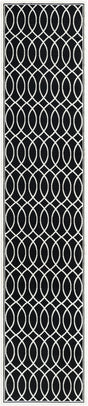 Black and White 2' 7 x 12' Milano Runner Area Rug 100% Polyester with Cotton Backing Modern Contemporary Carpet for Home Decor Interior Design for Sale at Rug Engine