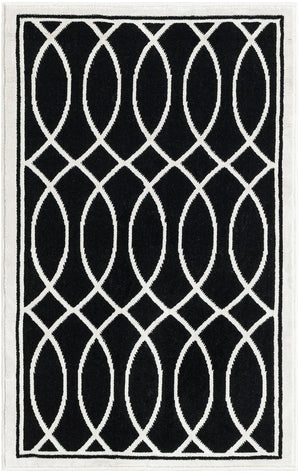 Black and White 2' 3 x 3' 1 Milano Rectangle Area Rug 100% Polyester with Cotton Backing Modern Contemporary Carpet for Home Decor Interior Design for Sale at Rug Engine