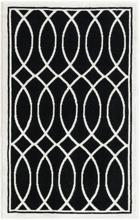 Black and White 2' 3 x 3' 1 Milano Rectangle Area Rug 100% Polyester with Cotton Backing Modern Contemporary Carpet for Home Decor Interior Design for Sale at Rug Engine