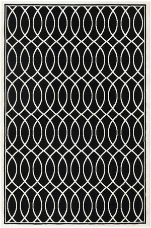 Black and White 4' 5 x 6' 1 Milano Rectangle Area Rug 100% Polyester with Cotton Backing Modern Contemporary Carpet for Home Decor Interior Design for Sale at Rug Engine