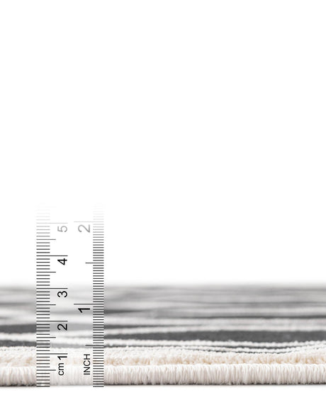 Black and White 7' 1 x 10' Milano Rectangle Area Rug 100% Polyester with Cotton Backing Modern Contemporary Carpet for Home Decor Interior Design for Sale at Rug Engine