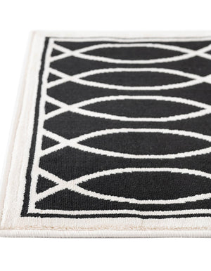Black and White 8' 3 x 10' Milano Rectangle Area Rug 100% Polyester with Cotton Backing Modern Contemporary Carpet for Home Decor Interior Design for Sale at Rug Engine