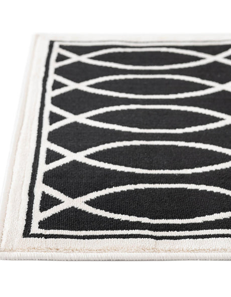 Black and White 2' 3 x 3' 1 Milano Rectangle Area Rug 100% Polyester with Cotton Backing Modern Contemporary Carpet for Home Decor Interior Design for Sale at Rug Engine