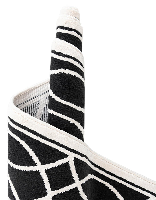 Black and White 9' 10 x 14' 1 Milano Rectangle Area Rug 100% Polyester with Cotton Backing Modern Contemporary Carpet for Home Decor Interior Design for Sale at Rug Engine