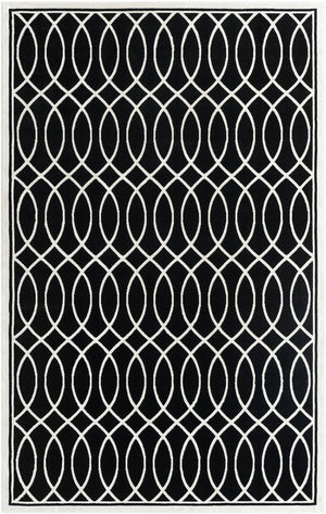 Black and White 5' 3 x 8' Milano Rectangle Area Rug 100% Polyester with Cotton Backing Modern Contemporary Carpet for Home Decor Interior Design for Sale at Rug Engine