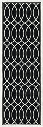 Black and White 2' 3 x 6' 1 Milano Runner Area Rug 100% Polyester with Cotton Backing Modern Contemporary Carpet for Home Decor Interior Design for Sale at Rug Engine