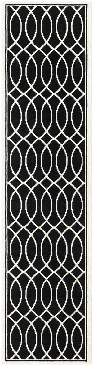 Black and White 2' 3 x 8' Milano Runner Area Rug 100% Polyester with Cotton Backing Modern Contemporary Carpet for Home Decor Interior Design for Sale at Rug Engine