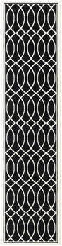 Black and White 2' 3 x 8' Milano Runner Area Rug 100% Polyester with Cotton Backing Modern Contemporary Carpet for Home Decor Interior Design for Sale at Rug Engine