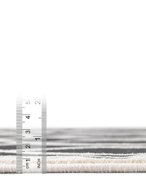 Black and White 9' 10 x 9' 10 Milano Square Area Rug 100% Polyester with Cotton Backing Modern Contemporary Carpet for Home Decor Interior Design for Sale at Rug Engine