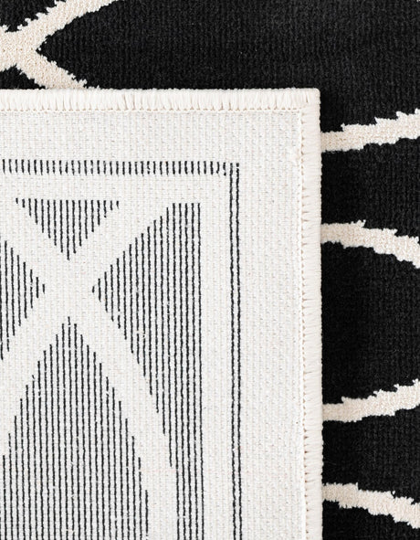 Black and White 9' 10 x 9' 10 Milano Square Area Rug 100% Polyester with Cotton Backing Modern Contemporary Carpet for Home Decor Interior Design for Sale at Rug Engine