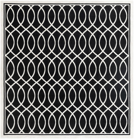 Black and White 8' 3 x 8' 3 Milano Square Area Rug 100% Polyester with Cotton Backing Modern Contemporary Carpet for Home Decor Interior Design for Sale at Rug Engine