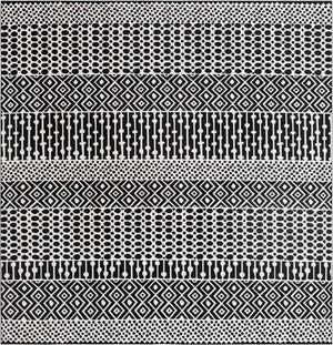 Black and White 9' 10 x 9' 10 Milano Square Area Rug 100% Polyester with Cotton Backing Modern Contemporary Carpet for Home Decor Interior Design for Sale at Rug Engine