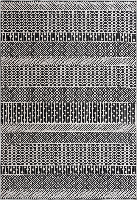 Black and White 9' 10 x 14' 1 Milano Rectangle Area Rug 100% Polyester with Cotton Backing Modern Contemporary Carpet for Home Decor Interior Design for Sale at Rug Engine