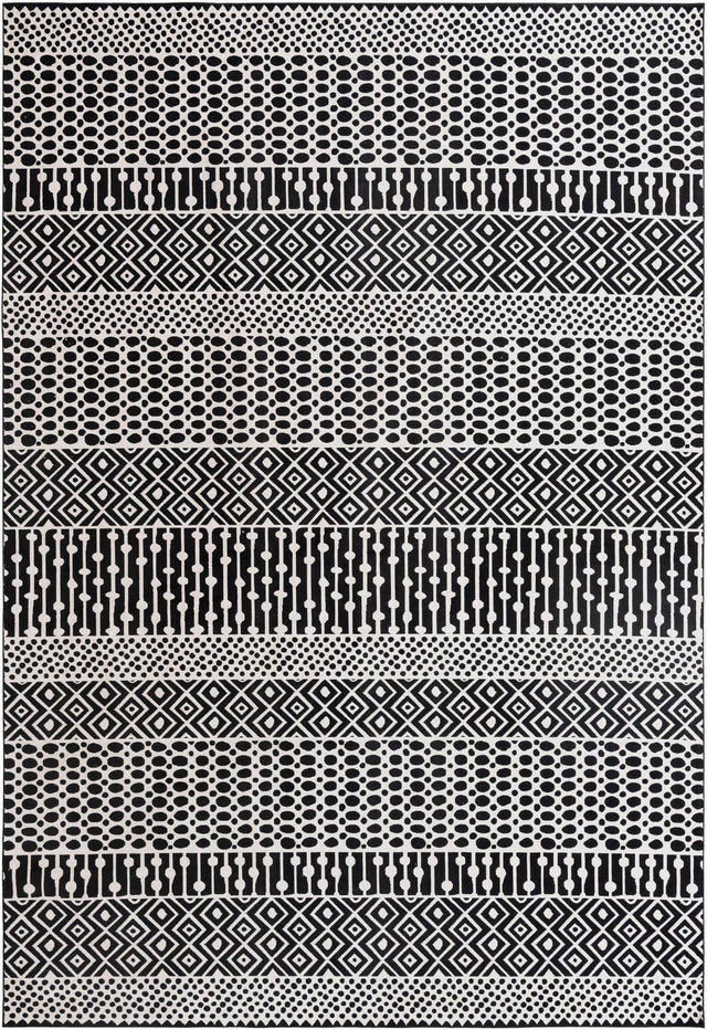 Black and White 9' 10 x 14' 1 Milano Rectangle Area Rug 100% Polyester with Cotton Backing Modern Contemporary Carpet for Home Decor Interior Design for Sale at Rug Engine