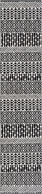 Black and White 2' 7 x 12' Milano Runner Area Rug 100% Polyester with Cotton Backing Modern Contemporary Carpet for Home Decor Interior Design for Sale at Rug Engine
