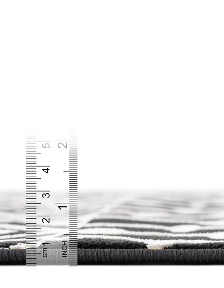 Black and White 9' 10 x 14' 1 Milano Rectangle Area Rug 100% Polyester with Cotton Backing Modern Contemporary Carpet for Home Decor Interior Design for Sale at Rug Engine