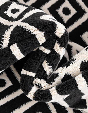 Black and White 2' 3 x 3' 1 Milano Rectangle Area Rug 100% Polyester with Cotton Backing Modern Contemporary Carpet for Home Decor Interior Design for Sale at Rug Engine