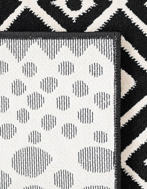 Black and White 2' 3 x 3' 1 Milano Rectangle Area Rug 100% Polyester with Cotton Backing Modern Contemporary Carpet for Home Decor Interior Design for Sale at Rug Engine