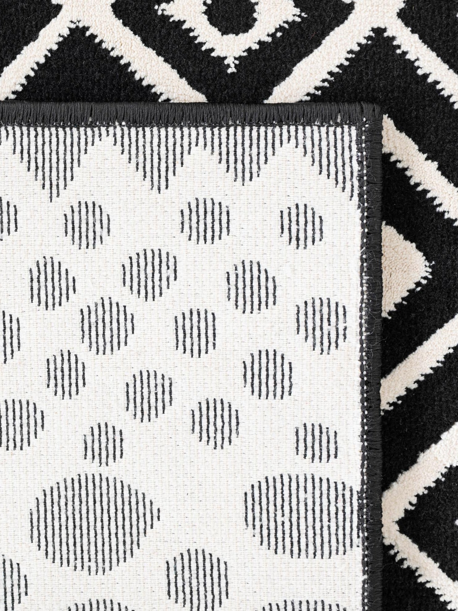 Black and White 5' 3 x 8' Milano Rectangle Area Rug 100% Polyester with Cotton Backing Modern Contemporary Carpet for Home Decor Interior Design for Sale at Rug Engine