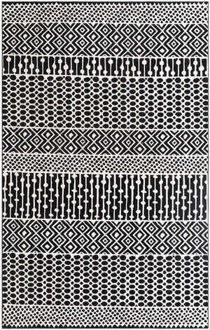Black and White 5' 3 x 8' Milano Rectangle Area Rug 100% Polyester with Cotton Backing Modern Contemporary Carpet for Home Decor Interior Design for Sale at Rug Engine